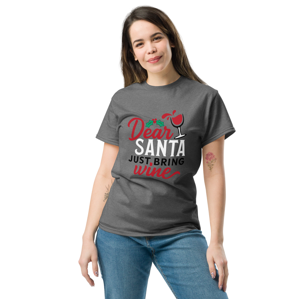 T-Shirt humoristique - Dear Santa, just bring wine | Komic