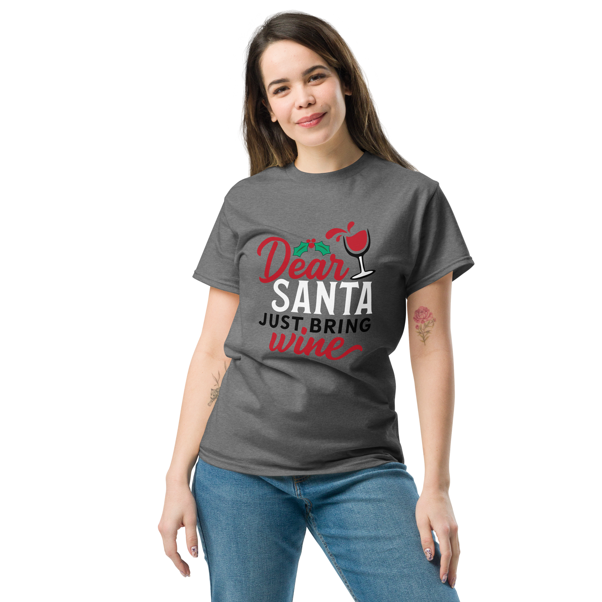 T-Shirt humoristique - Dear Santa, just bring wine | Komic