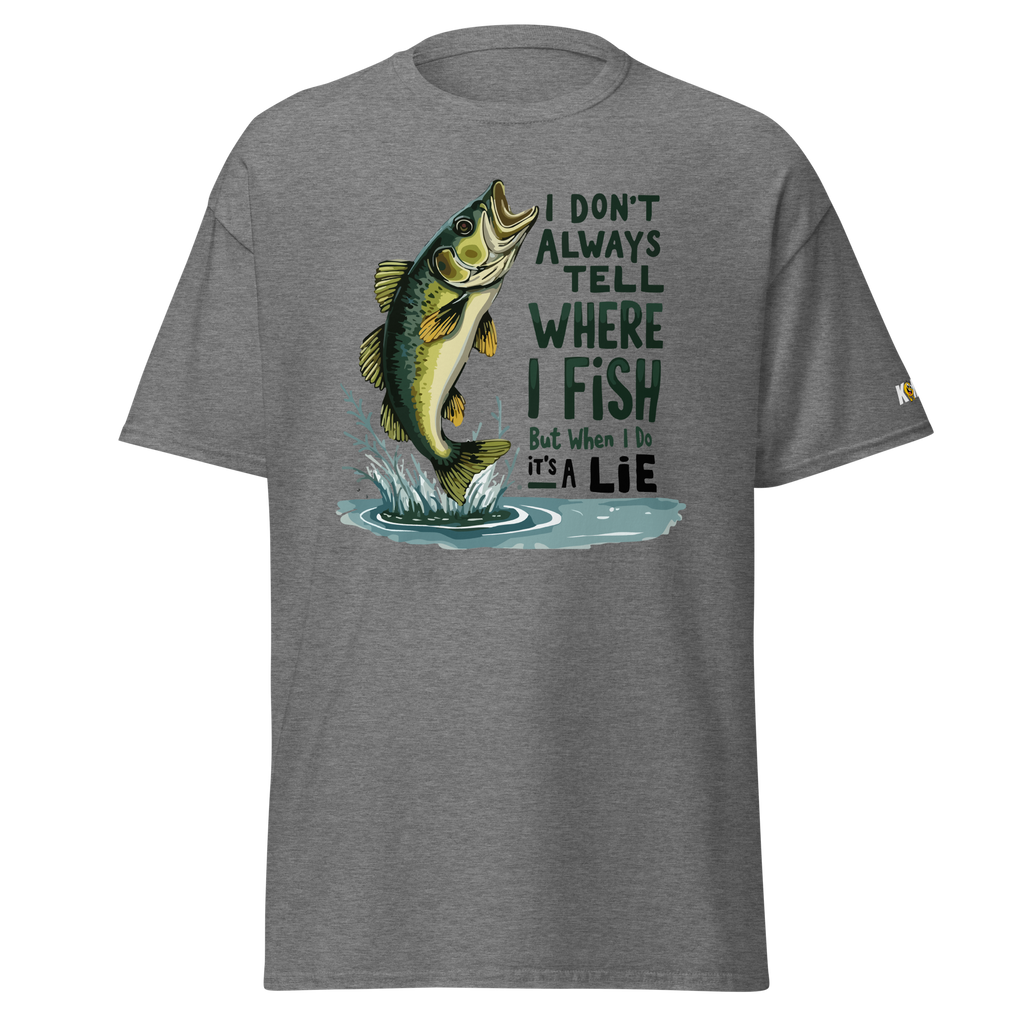 T-shirt humoristique - I don't always tell where i fish | Komic.ca