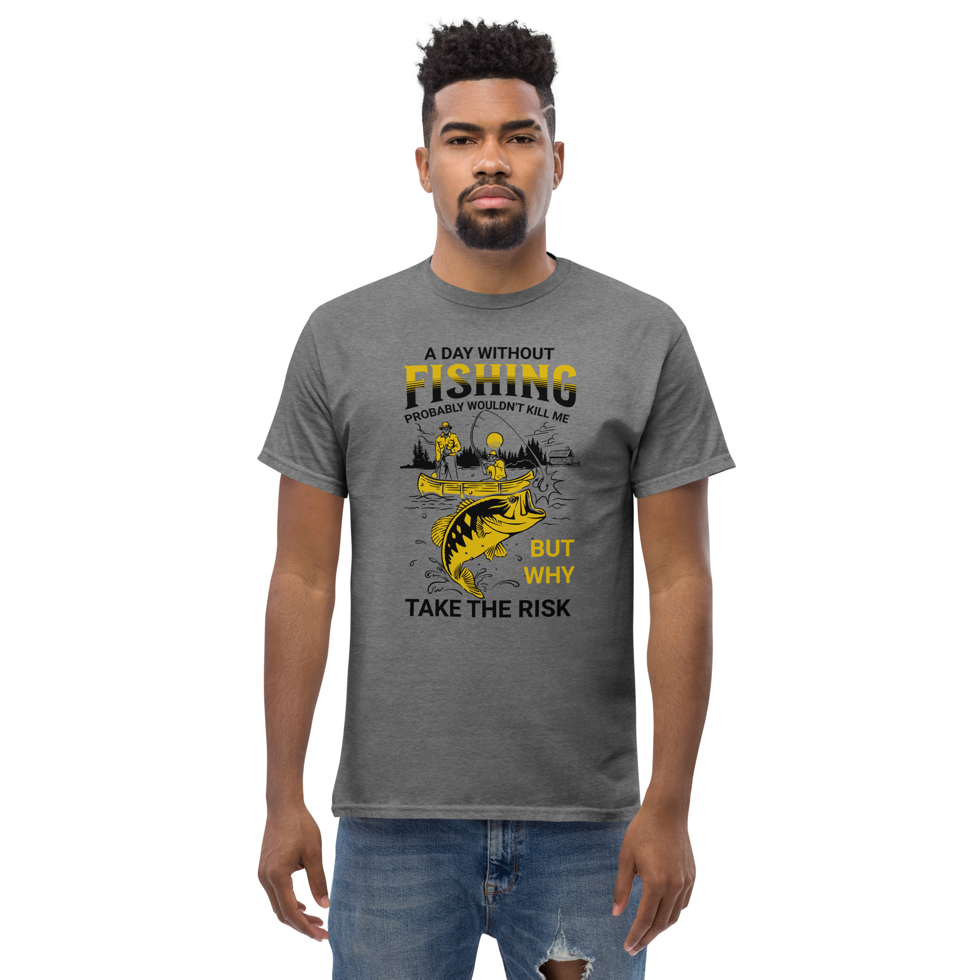 T-Shirt humoristique - A day without fishing | Komic.ca