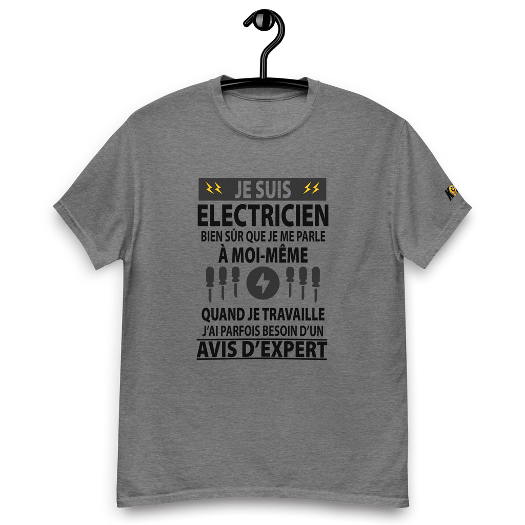 T-Shirt humoristique - Je suis un électricien, bien sûr que je me parle | Komic.ca