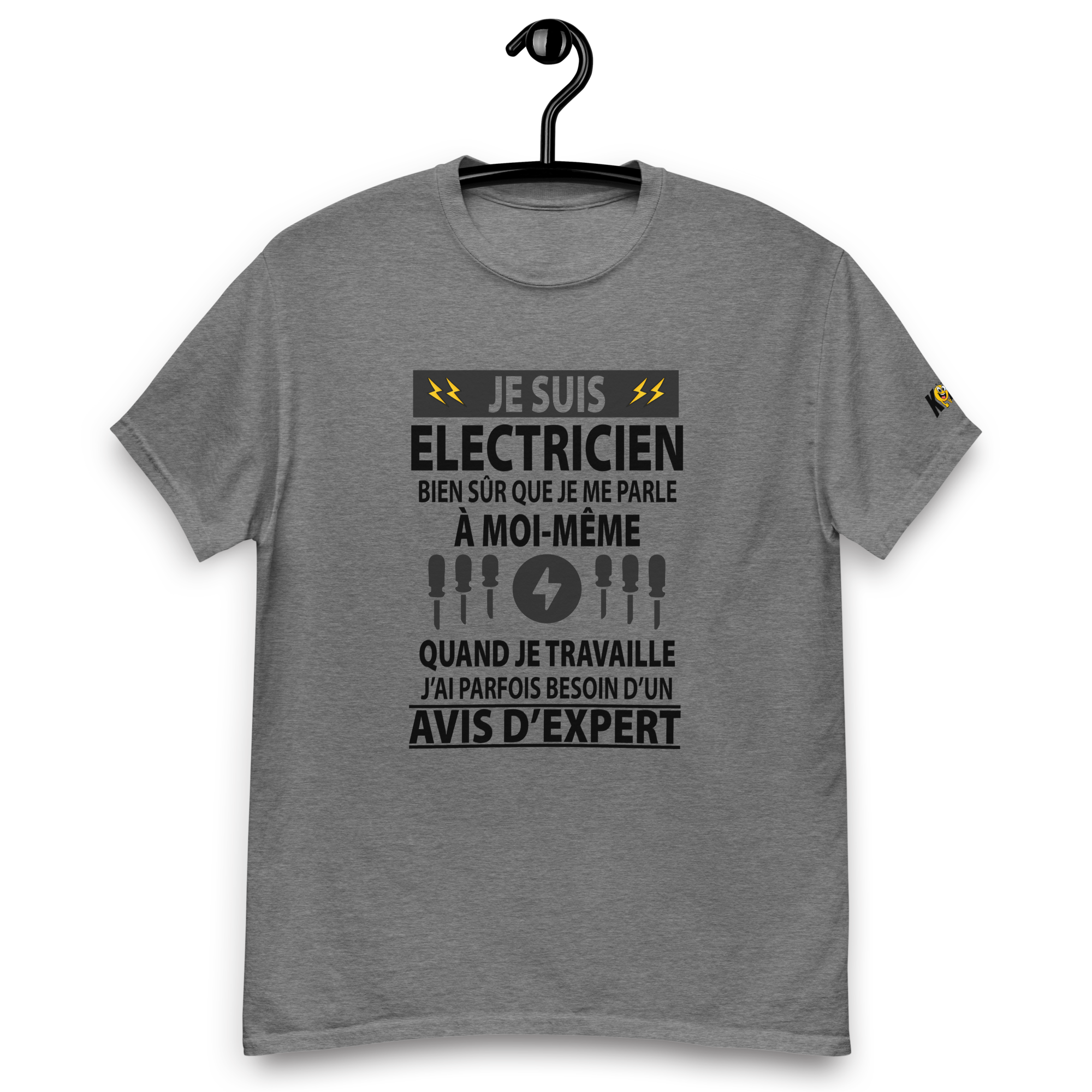 T-Shirt humoristique - Je suis un électricien, bien sûr que je me parle | Komic.ca