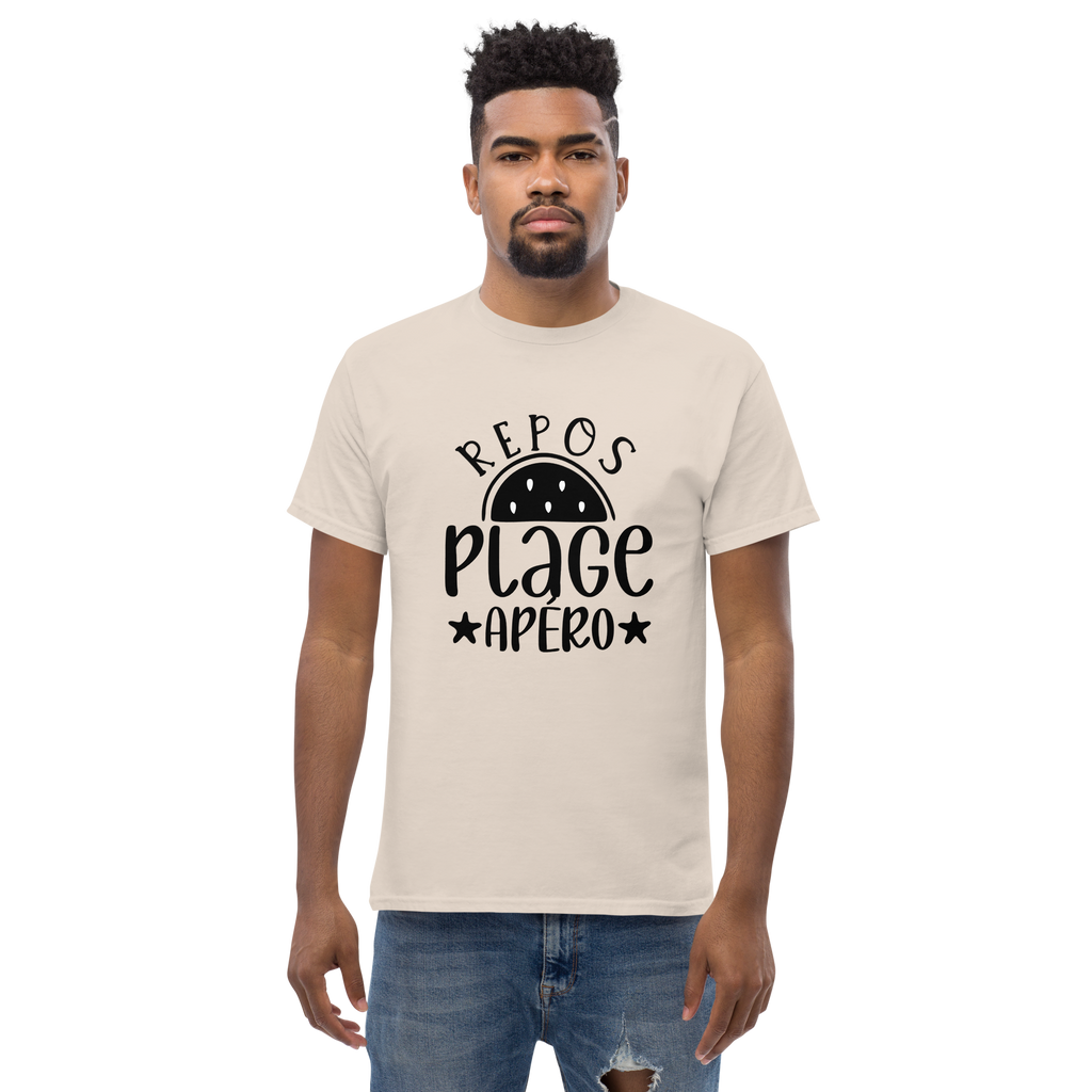 T-Shirt unisexe humoristique - Repos, plage, apéro | Komic