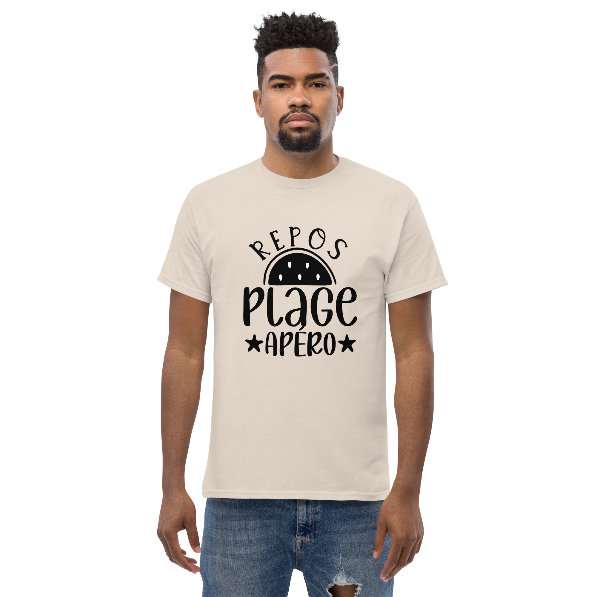 T-Shirt unisexe humoristique - Repos, plage, apéro | Komic