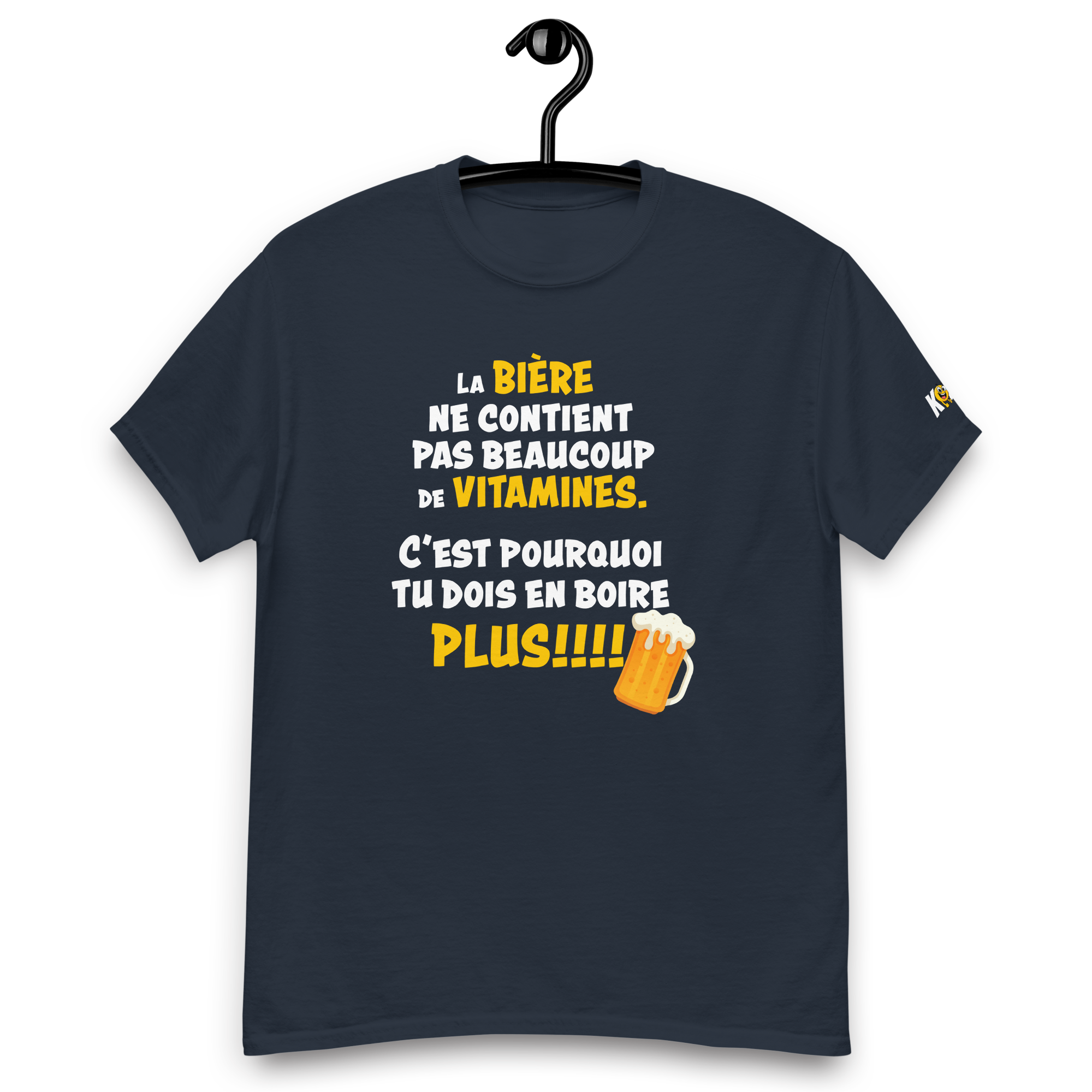 T-Shirt humoristique - La bière ne contient pas beaucoup de vitamines | Komic.ca