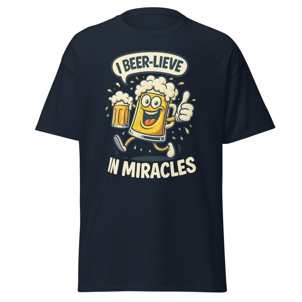 T-Shirt humour - I beer-lieve in miracles | Komic.ca