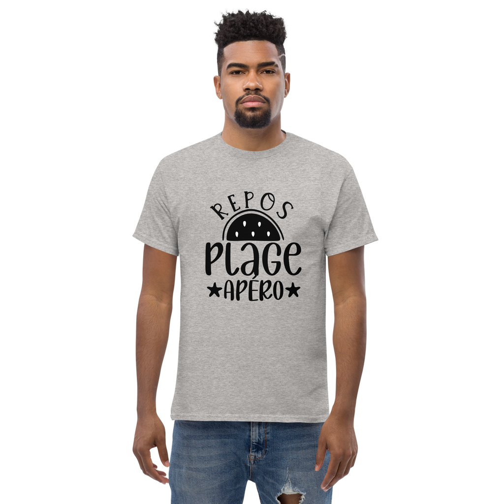 T-Shirt unisexe humoristique - Repos, plage, apéro | Komic
