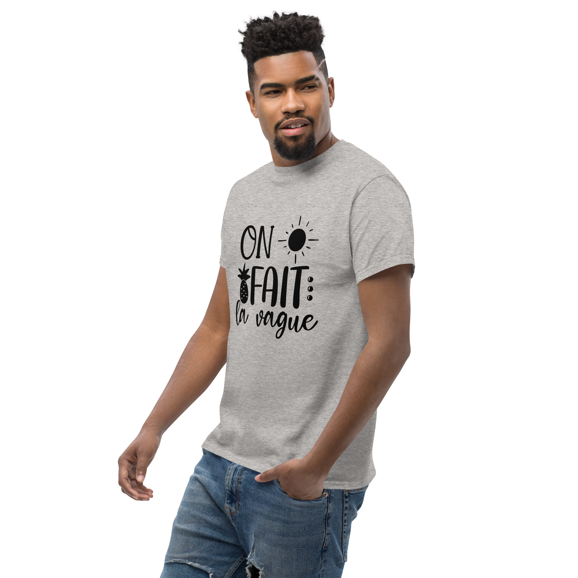 T-Shirt unisexe humoristique - On fait la vague | Komic