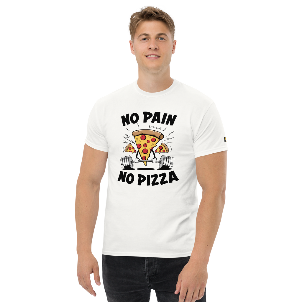 T-Shirt humoristique - No pain no pizza | Komic.ca