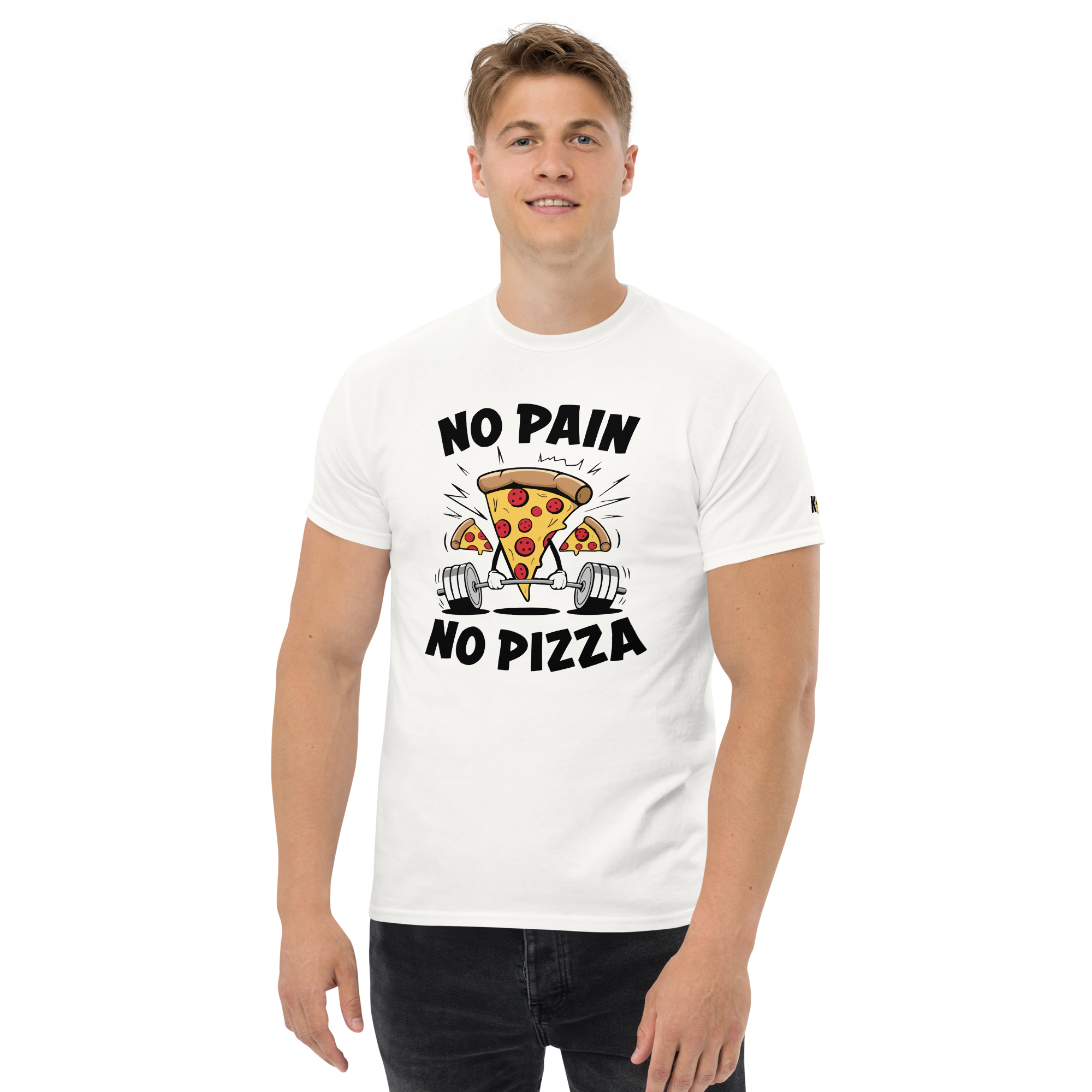 T-Shirt humoristique - No pain no pizza | Komic.ca
