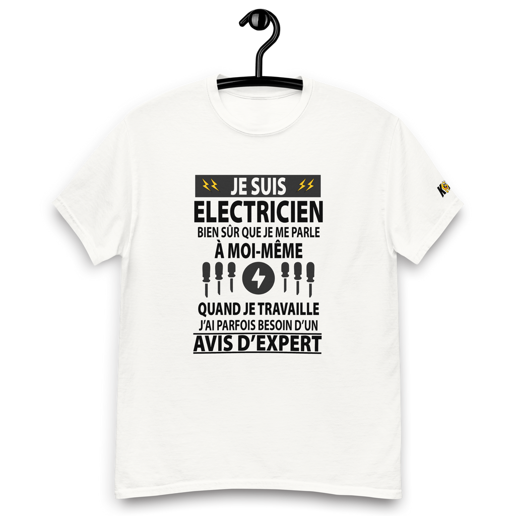 T-Shirt humoristique - Je suis un électricien, bien sûr que je me parle | Komic.ca
