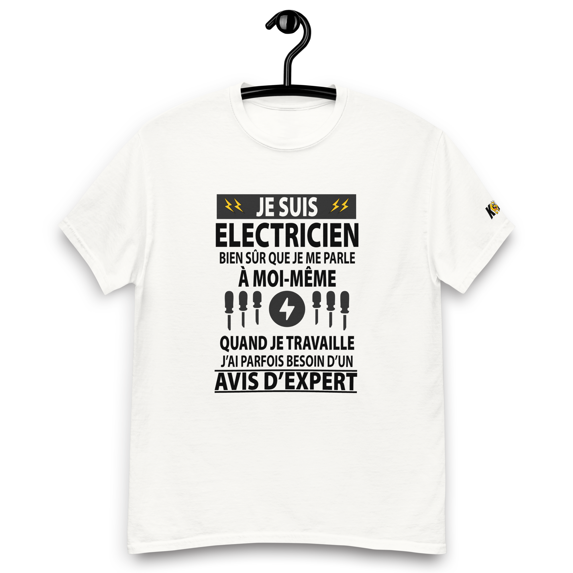 T-Shirt humoristique - Je suis un électricien, bien sûr que je me parle | Komic.ca