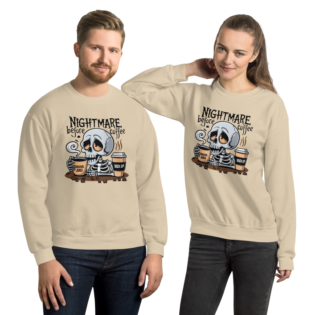Crewneck/sweat humoristique - Nightmare before coffee | Komic.ca
