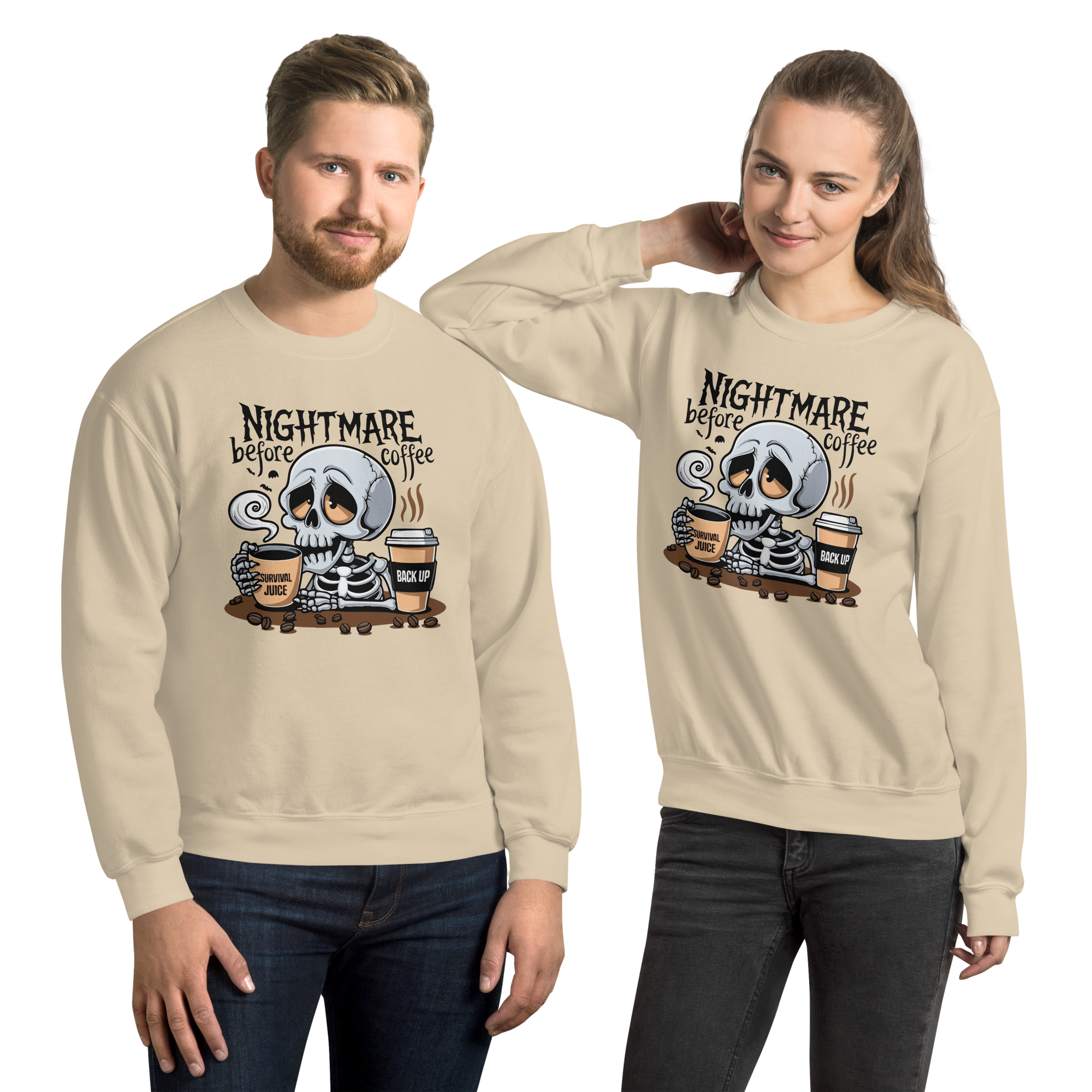 Crewneck/sweat humoristique - Nightmare before coffee | Komic.ca