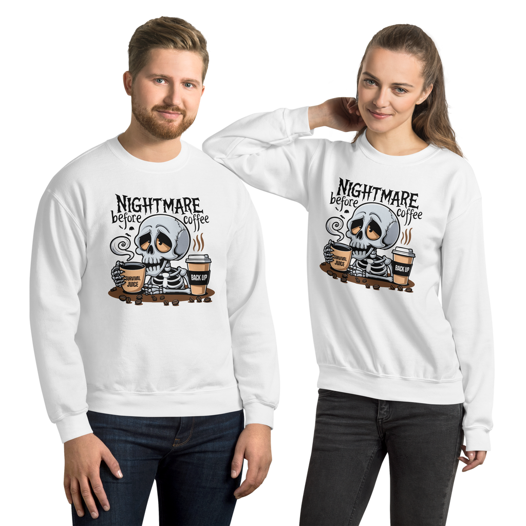 Crewneck/sweat humoristique - Nightmare before coffee | Komic.ca