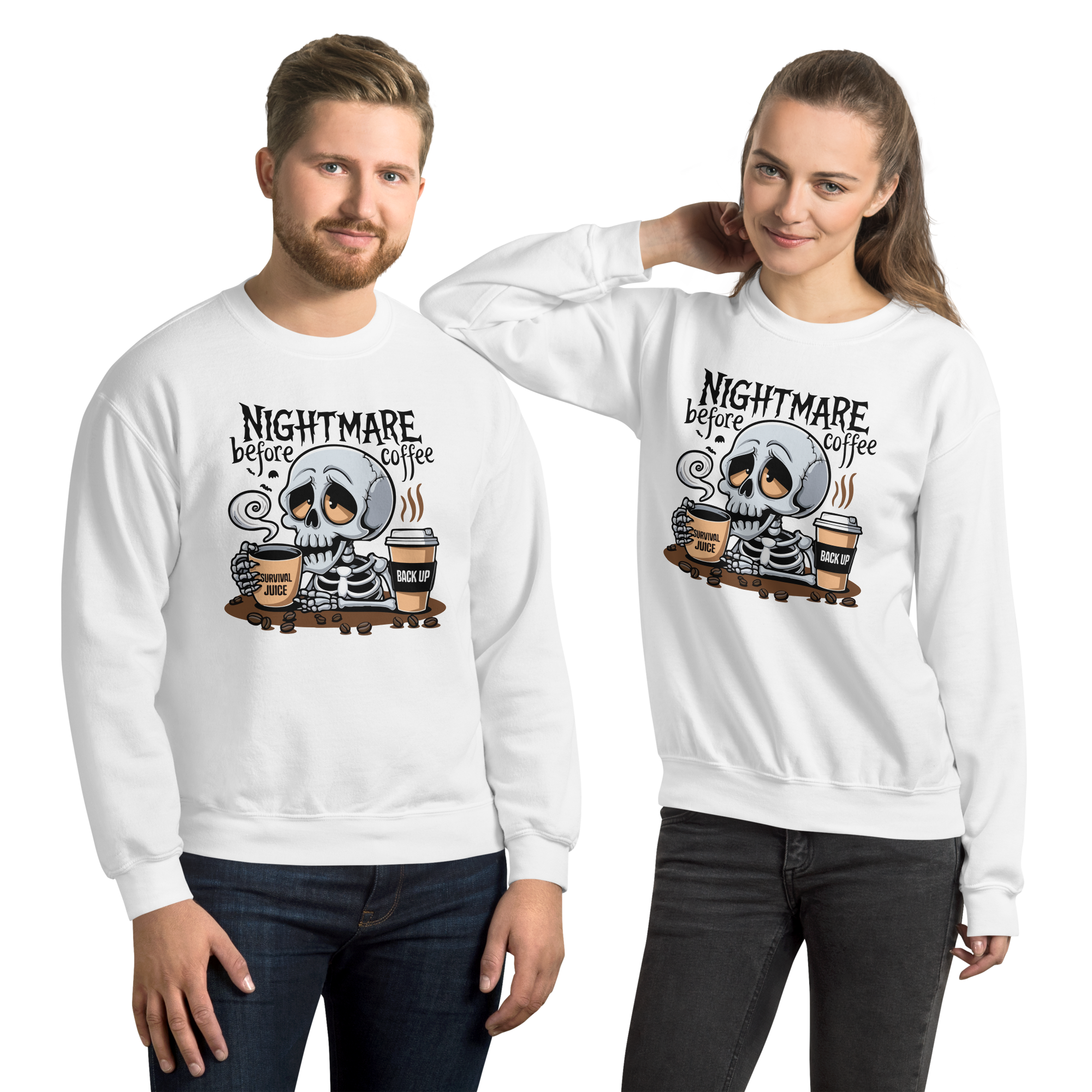Crewneck/sweat humoristique - Nightmare before coffee | Komic.ca