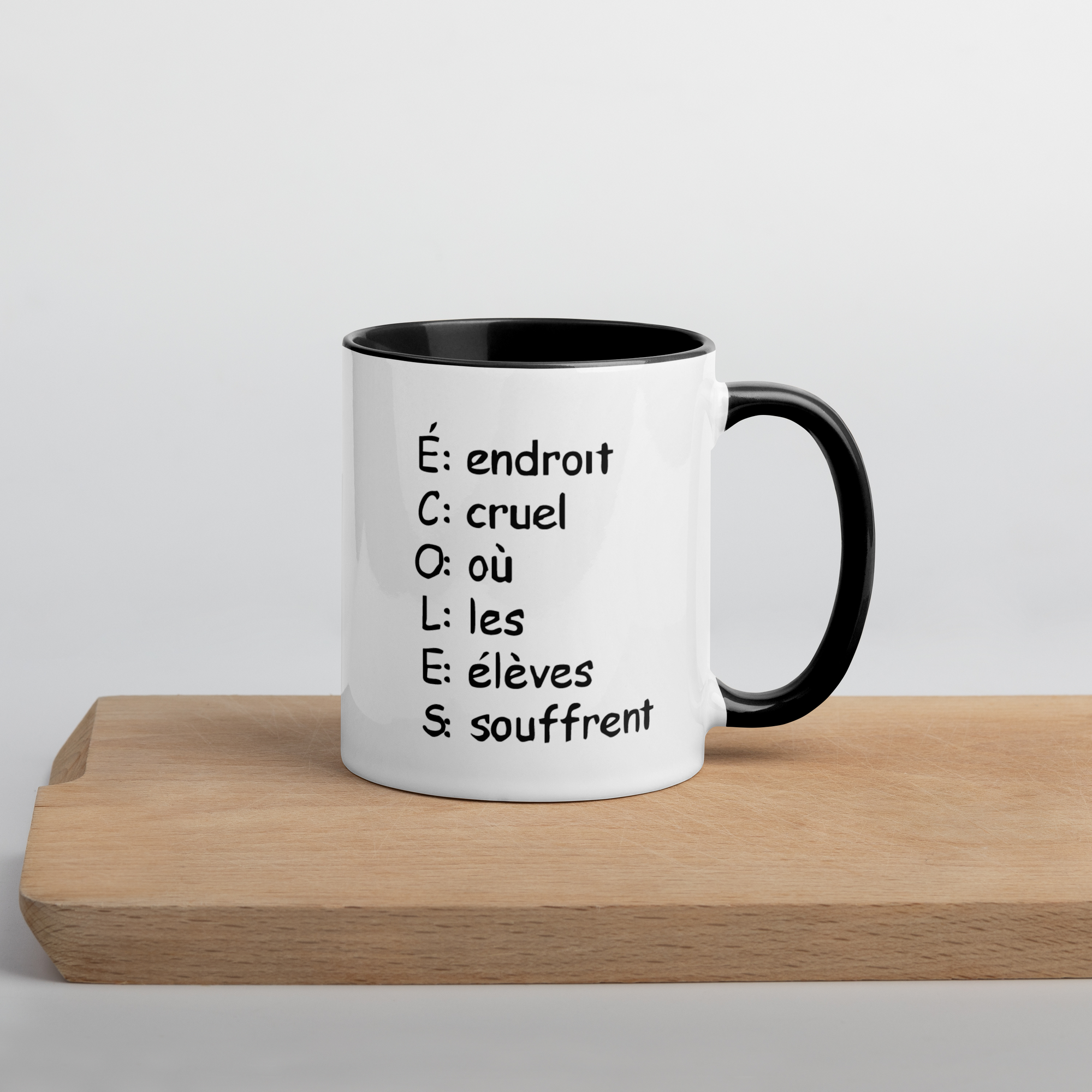 Tasse/mug humoristique - École, endroit cruel ou les élèves souffrent | Komic