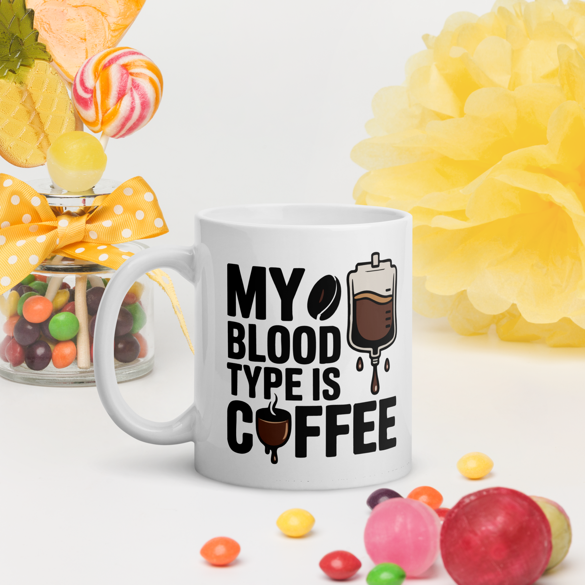 Tasse/Mug humoristique - My blood type is coffee | Komic.ca