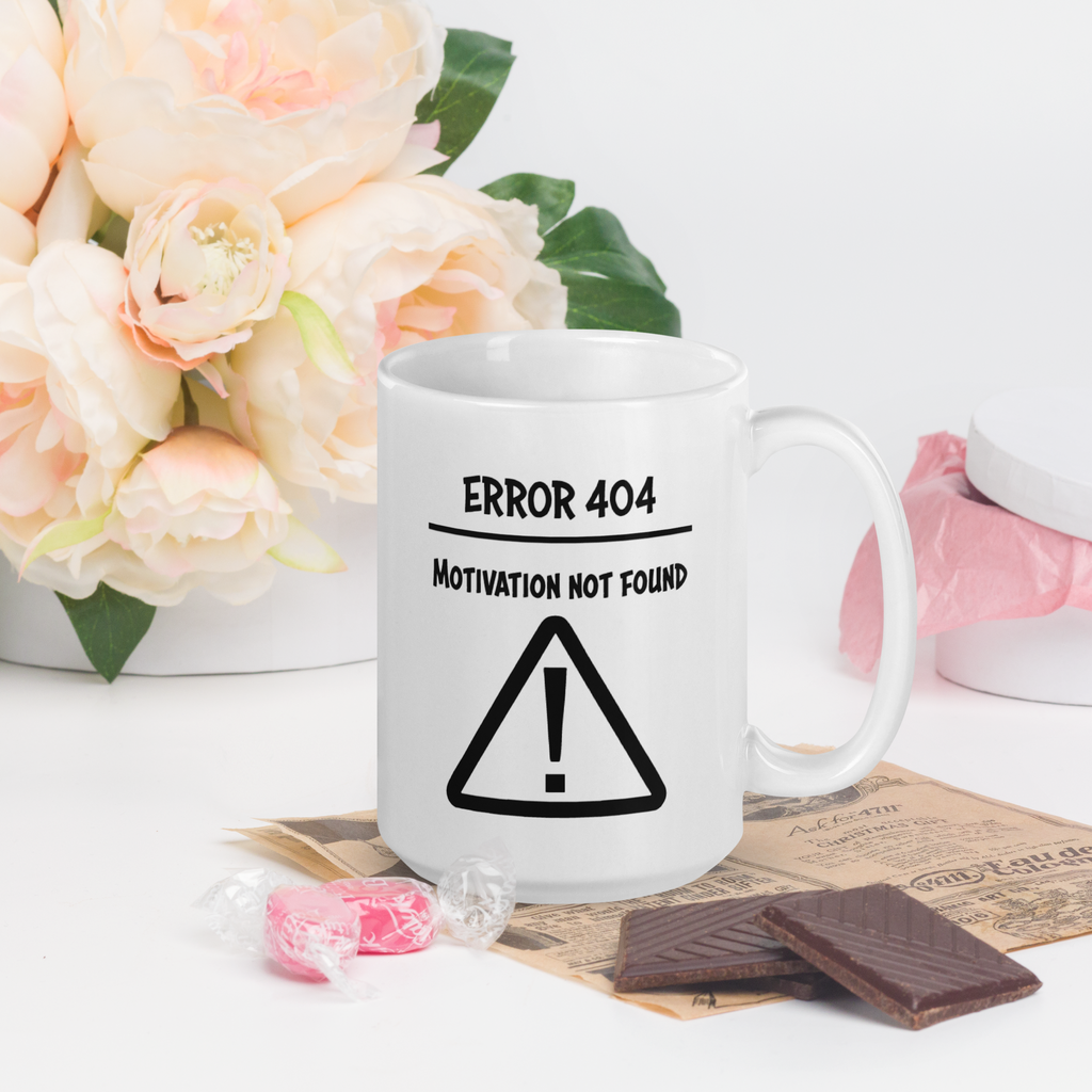 Tasse/mug humoristique - Error 404, Motivation not found | Komic